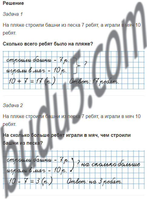 Стр. 58 - ГДЗ Математика 1 класс Учебник Моро Часть 2