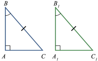 Любые два прямоугольных треугольника равны