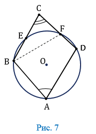Теорема об окружности описанной около четырехугольника