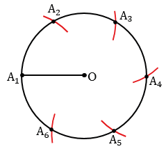Как построить правильный двенадцатиугольник вписанный в окружность с помощью циркуля